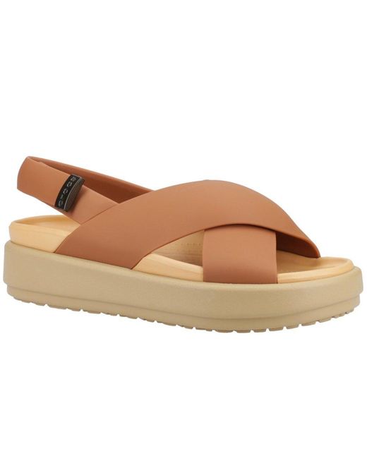 CROCSTM Brown Brooklyn Luxe X-strap Sandals