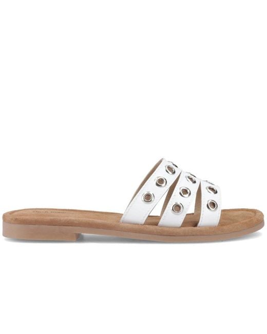 Hush Puppies White Taylor Mules