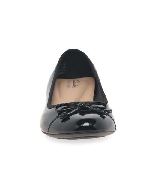 Clarks Black Loreleigh Rae Ballet Pumps Patent