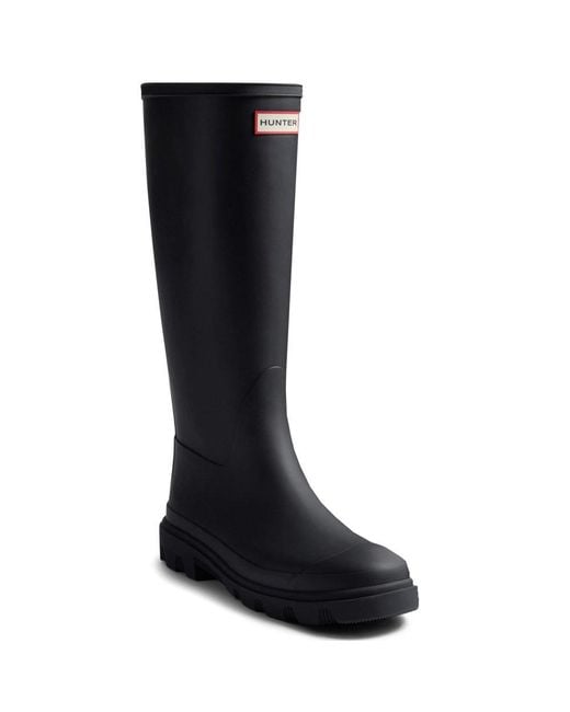 Hunter Black Downpour Tall Wellingtons for men