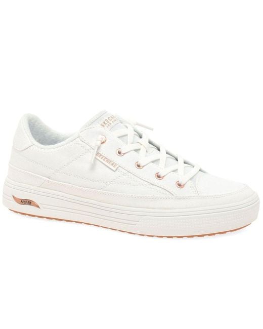 Skechers White Arch Fit Arcade Trainers
