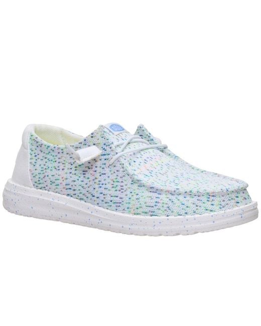HeyDude Blue Wendy Stretch Speckle Shoes