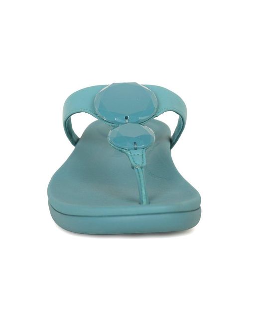 Fitflop Blue Solay Glossy Disc Toe Post Sandals