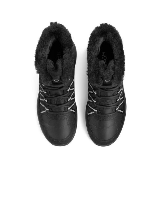 Hotter Black Roam Wr Winter Boots