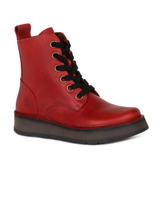 Fly London Red Reig Ankle Boots