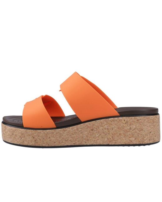 CROCSTM Orange Brooklyn Buckle Low Wedge Sandals