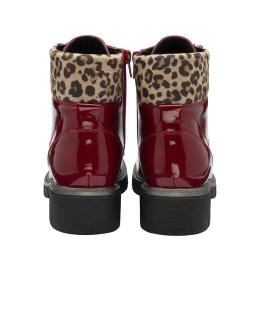 Lotus Red Charleston Ankle Boots