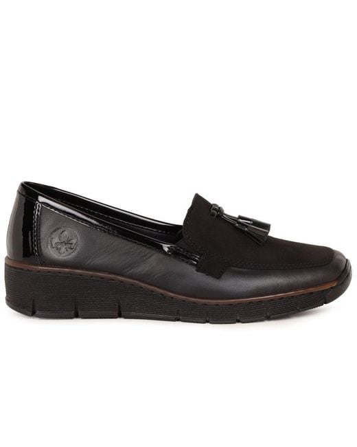 Rieker Black Grade Tassel Loafers