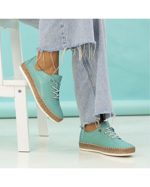 Lunar (GRS) Blue Evie Plimsoll Trainers
