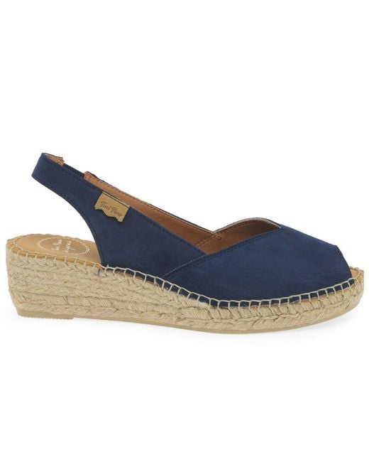 Toni Pons Blue Bernia Wedge Heel Espadrille Sandals