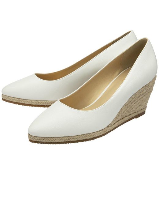 Lotus White Giselle Wedge Espadrilles