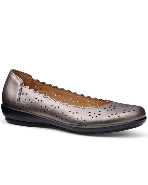 Hotter Blue Eider Ballet Pumps