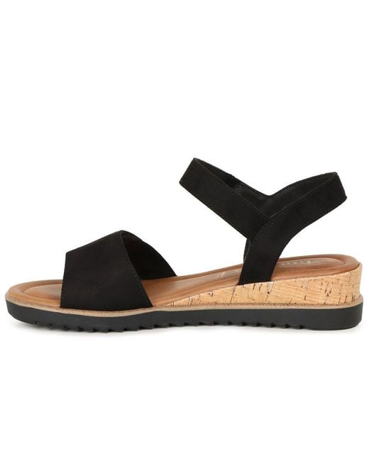 Tamaris Black Iris Low Wedge Sandals