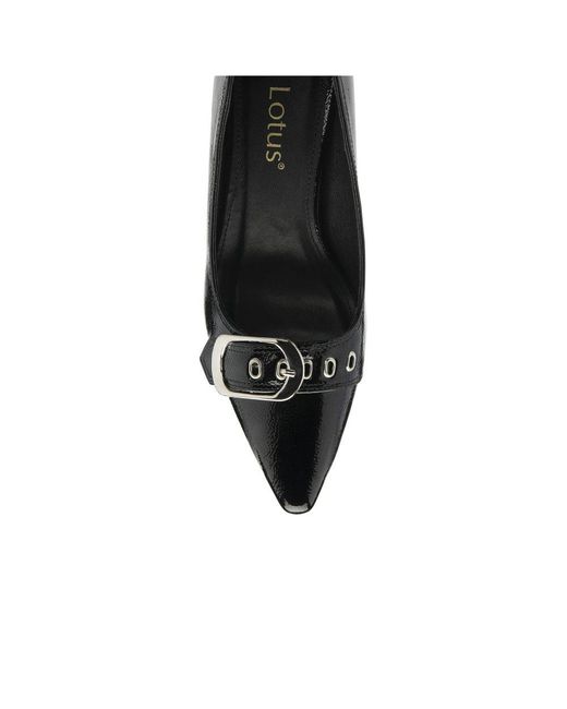 Lotus Black Lystra Court Shoes
