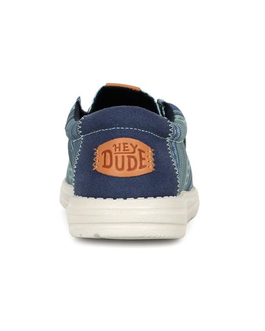 HeyDude Blue Wally Surf Shawl Canvas Shoes for men