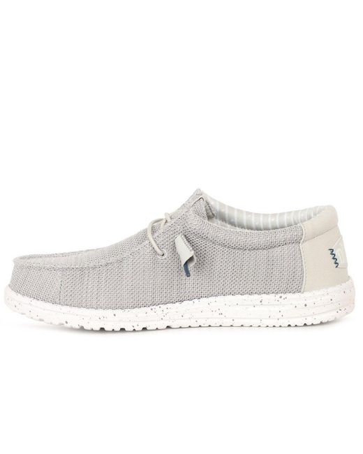 HeyDude White Wally Stretch Shoes for men