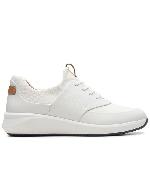 clarks white trainers