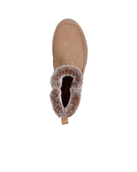 Skechers Brown Easy Going Cool Zip Ankle Boots