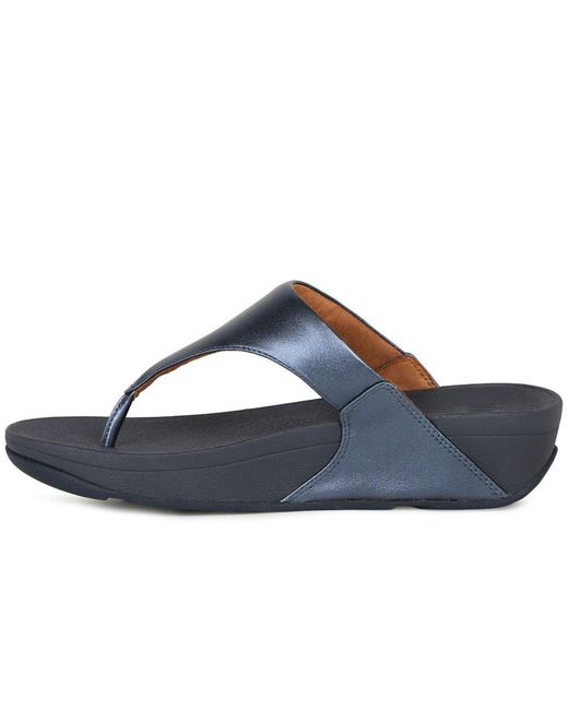 Fitflop Blue Lulu Leather Toe Post Sandals
