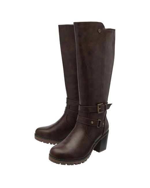 Lotus Brown Melina Knee High Boots