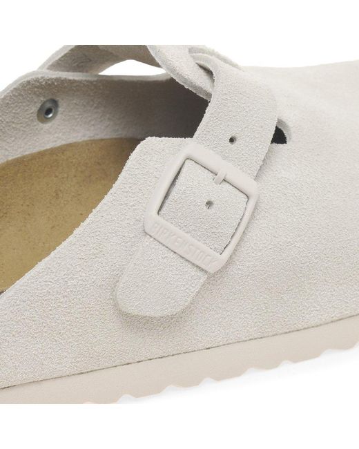 Birkenstock White Boston Mule Sandals