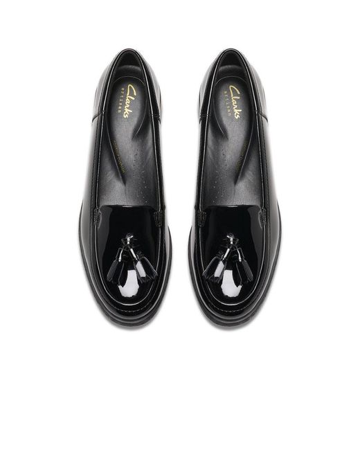 Clarks Black Havisham Edge Tassel Loafers