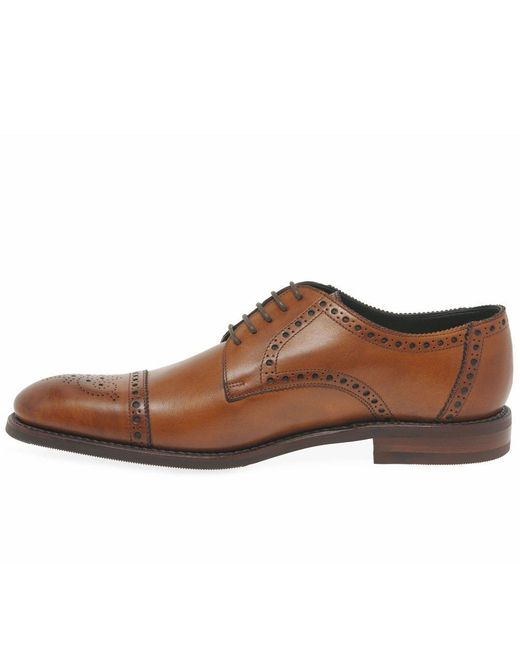 Loake Brown Roger Semi Brogues for men