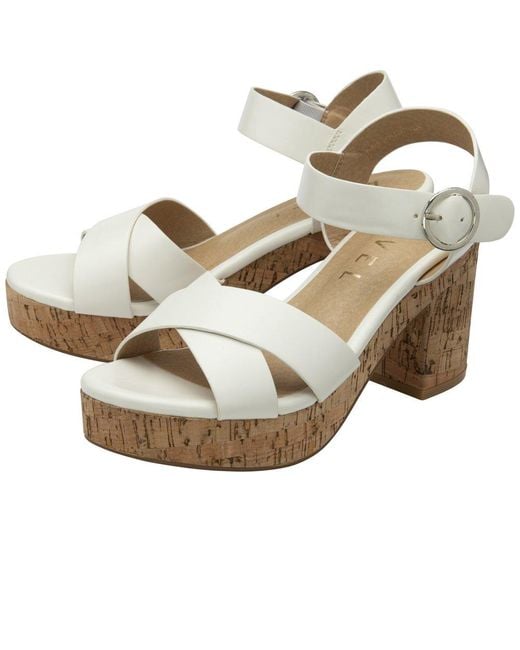 Ravel White Ghent Heeled Sandals