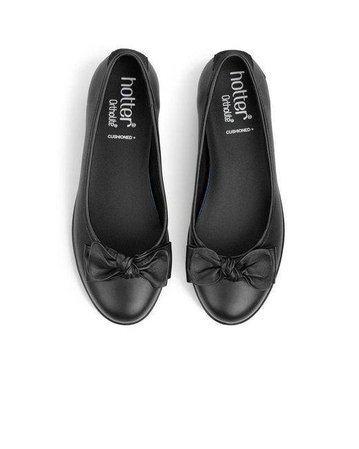 Hotter Black Jade Low Wedge Pumps