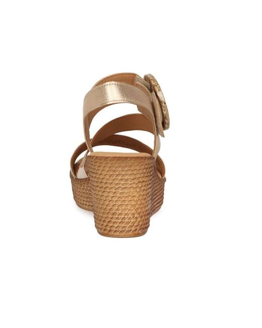 Gabor Metallic Drama Wedge Heel Sandals