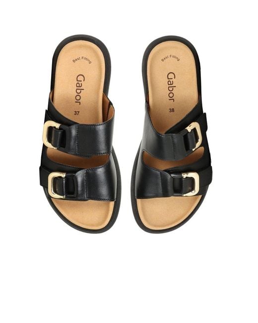 Gabor Black Abe Mule Sandals