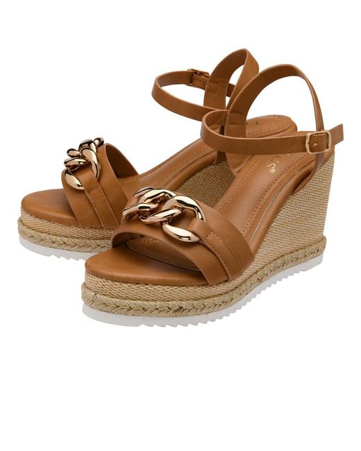 Lotus Brown Bermuda Wedge Sandals