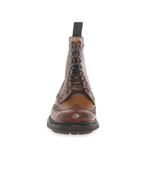 Cheaney Brown Tweed Formal Lace Up Boots for men