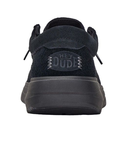 HeyDude Blue Wally Comf Suede Slip On Shoes for men