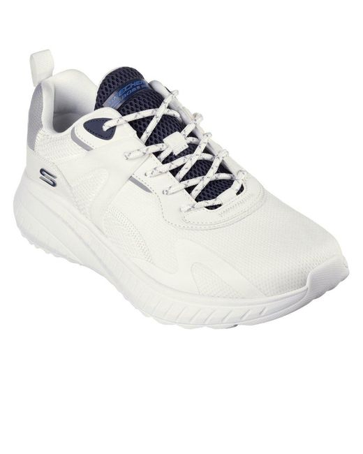 Skechers White Bobs Squad Chaos Elevated Drift Trainers for men