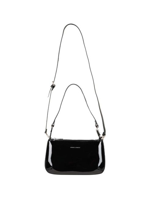 David Jones Black Patent Leather Portia Top-Handle Shoulder Bag