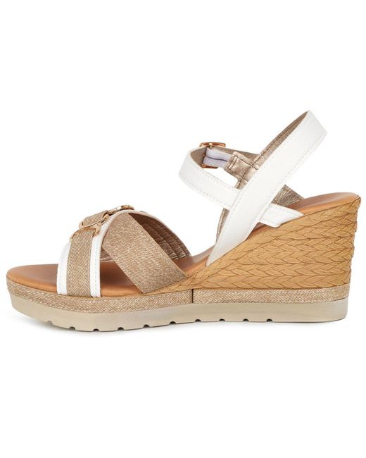 Lotus Metallic Solena Wedge Heel Sandals