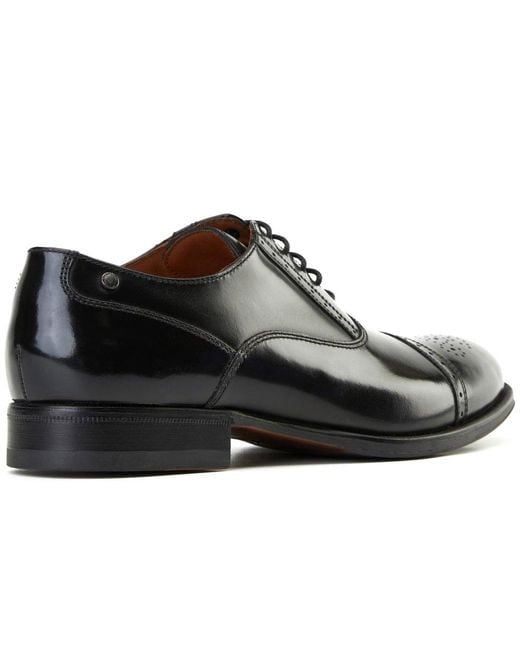 Base London Black Franklin Toe Cap Oxford Shoes for men