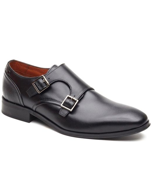 Base London Black Cleric Monk Shoes for men