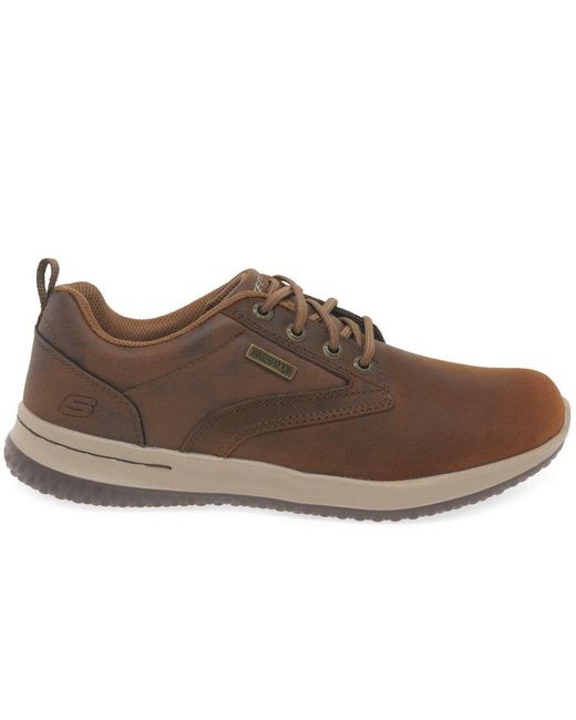 Skechers Delson Antigo Waterproof Shoes in Brown for Men | Lyst Australia