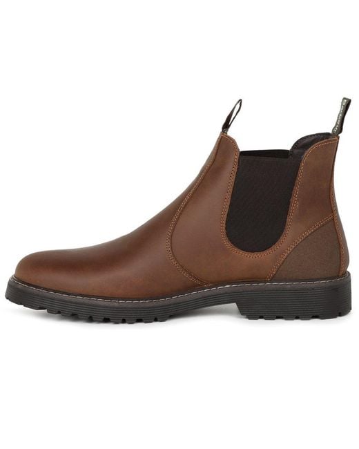 Barbour Brown Patton Chelsea Boots for men