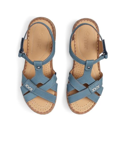 Hotter Blue Reya Wide Fit Sandals