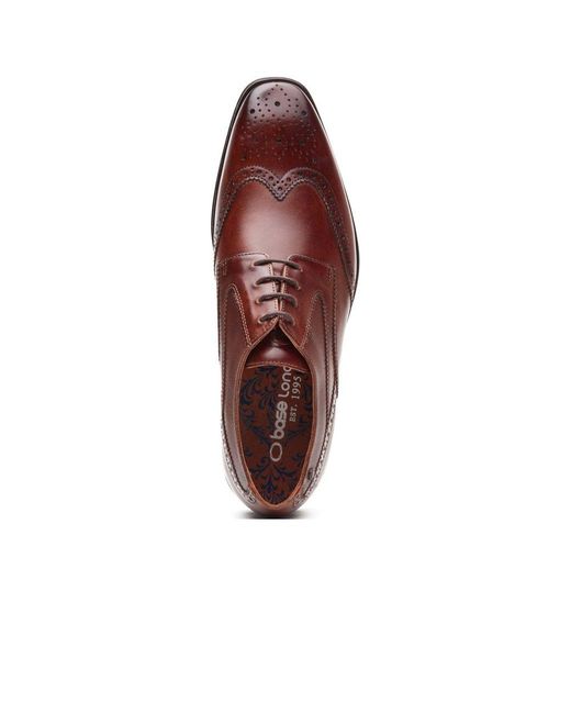 Base London Brown Steeple Brogue Shoes for men
