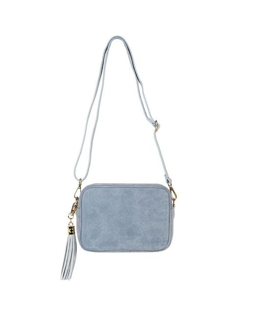 Elie Beaumont Blue Crossbody Suede Messenger Bag