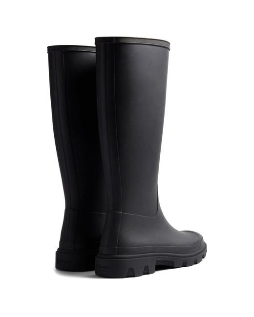 Hunter Black Downpour Tall Wellingtons