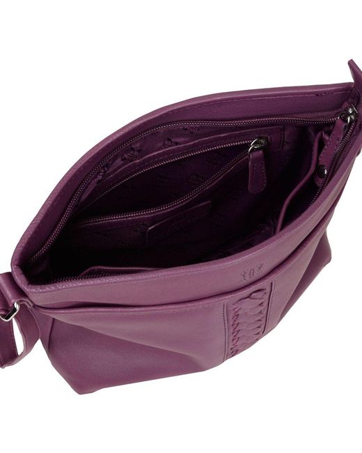 Lakeland Leather Purple Farlam Messenger Bag