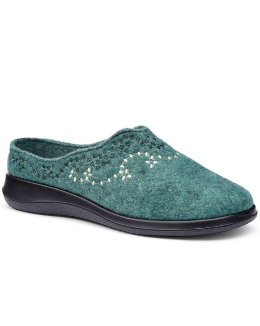 Hotter Blue Cuddle Slippers