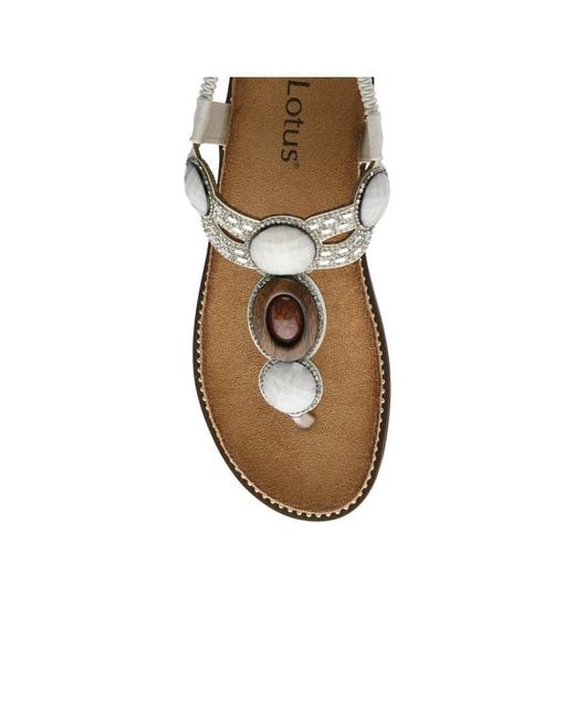 Lotus White Alcina Sandals