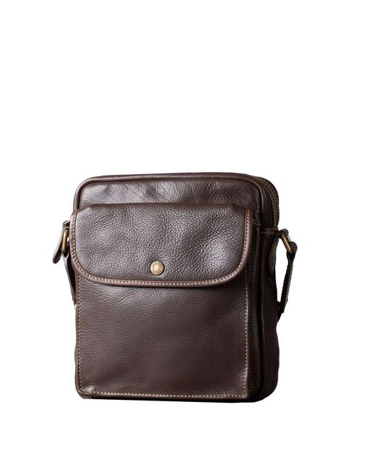 Lakeland Leather Brown Leather Kelsick Reporter Satchel