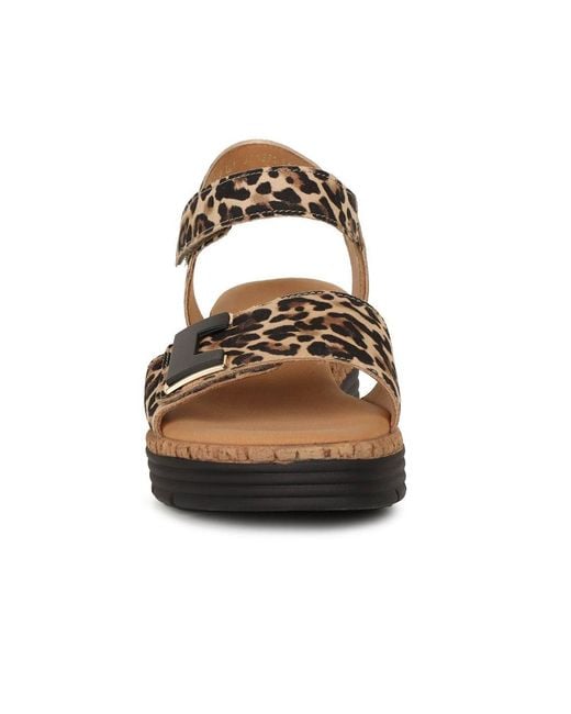 Gabor Brown Shout Wedge Heel Sandals